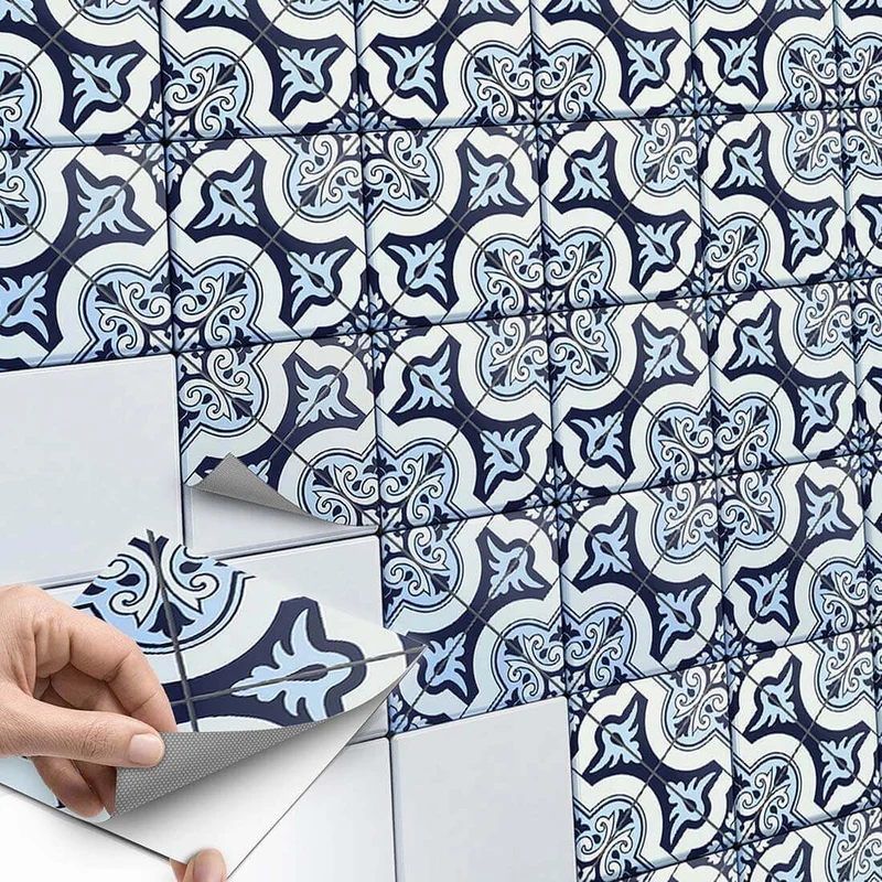 Fliesenaufkleber Set für Küche & Bad - Design: Azulejo Cross