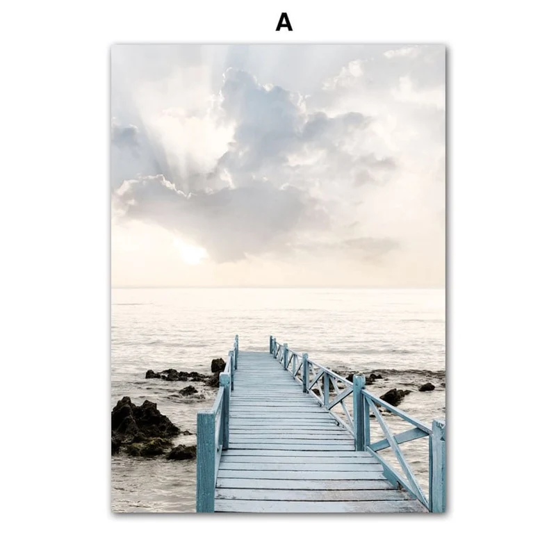 Poster Strand Hütte · Muscheln · Korallen · Ozean · Meer als Deko Print ohne Rahmen