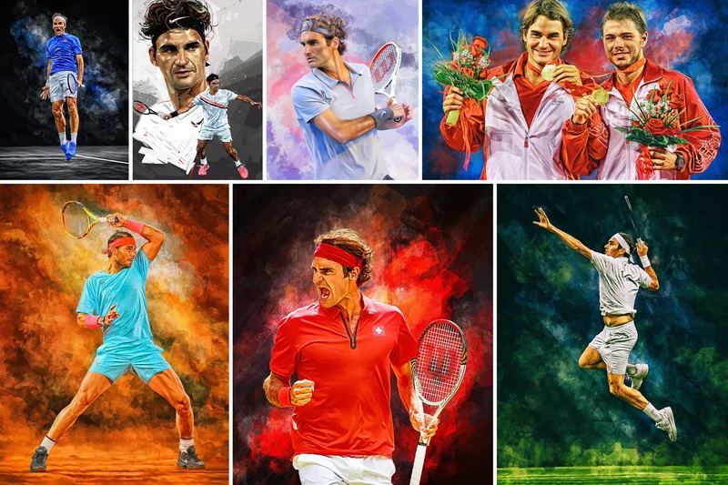 Poster Tennis Spieler Roger Federer · Geschenkidee · Deko Print ohne Rahmen