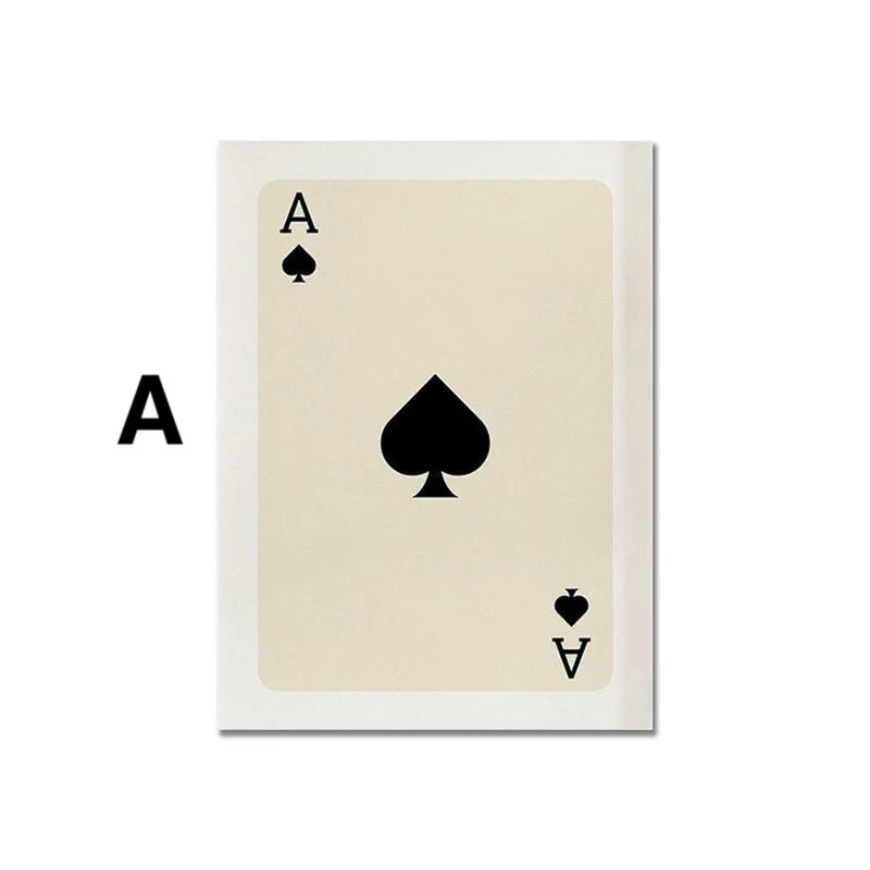 Poster Poker Ass Karte · Dame Karte · Geschenkidee · Glücks Karte · Deko Print ohne Rahmen