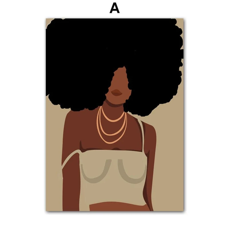 Poster Hip Hop Schmuck Mode | Schwarz Mädchen · Bilder Wohnzimmer | Wandbilder Schlafzimmer | Deko Print ohne Rahmen | Bilder Kunstdruck