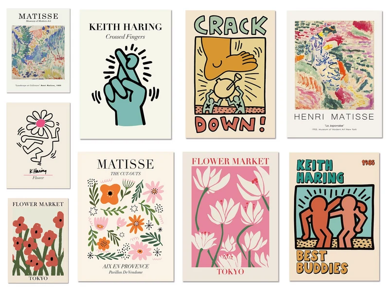 Poster Blumen Markt Tokio Henry Matisse & Keith Haring als Deko Print ohne Rahmen