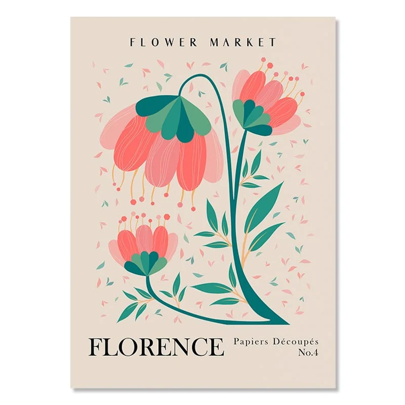 Poster Blumen Markt Botanische Bilder New York Paris Madrid London und Amsterdam als Deko Print ohne Rahmen