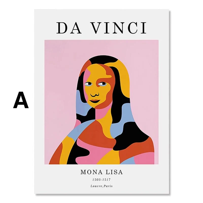 Poster Mona Lisa Da Vinci The New Yorker Katze| Bilder Wohnzimmer | Wandbilder Schlafzimmer | Deko Print ohne Rahmen | Bilder Kunstdruck