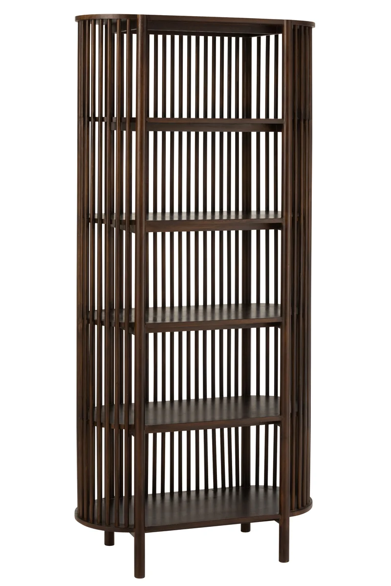 Hochwertiges Deko Regal Conie - Mangobaumholz Dunkel Braun