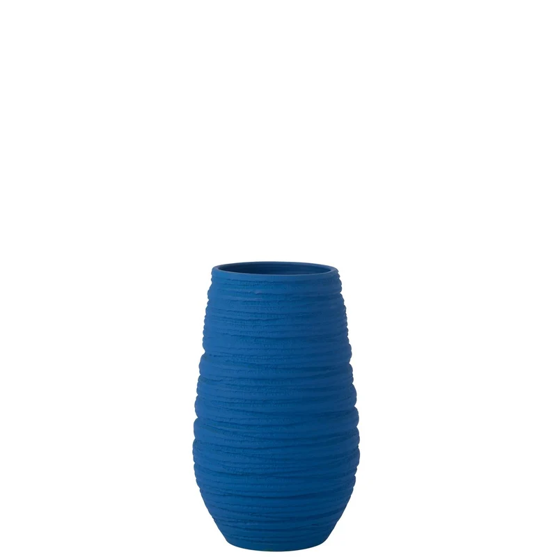 J-Line Vase Fiesta Keramik Blau Groß