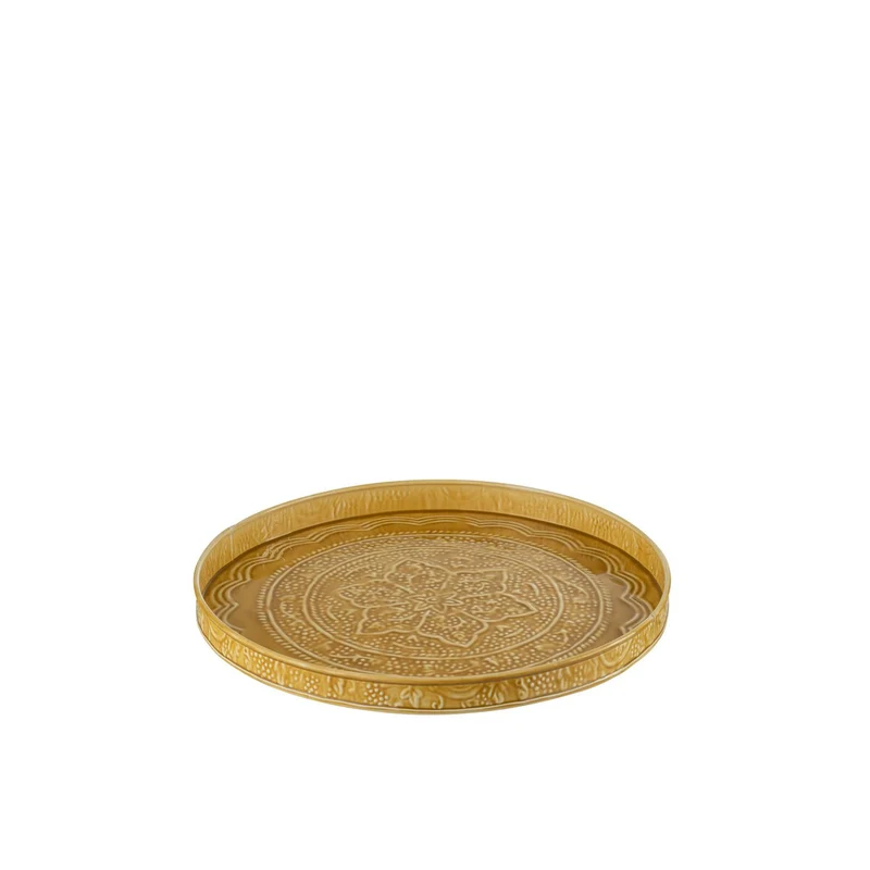 J-Line Plateau Round Classic – Eisen – Ocker – klein