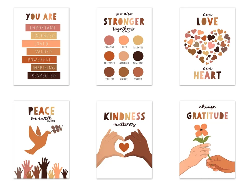 Poster Frieden Liebe Freundlich als Deko Print ohne Rahmen