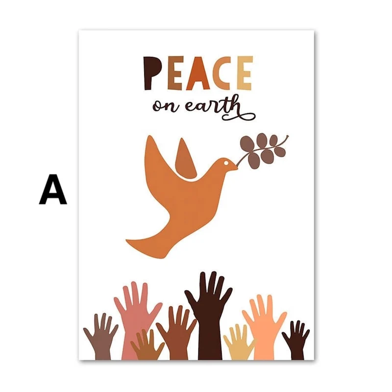 Poster Frieden Liebe Freundlich als Deko Print ohne Rahmen
