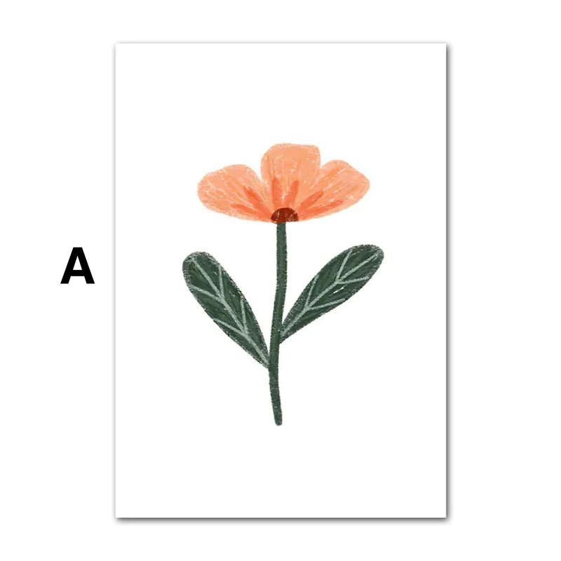 Poster Kinder süße Tiere im Boho Stil Bär Eichhörnchen Schnecke Pilzhaus und Blumen als Deko Print ohne Rahmen
