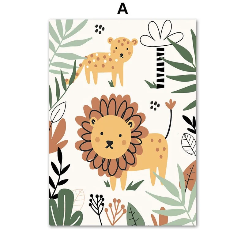 Poster Safari Hakuna Matata Löwe Personalisierter Name als Deko Print ohne Rahmen
