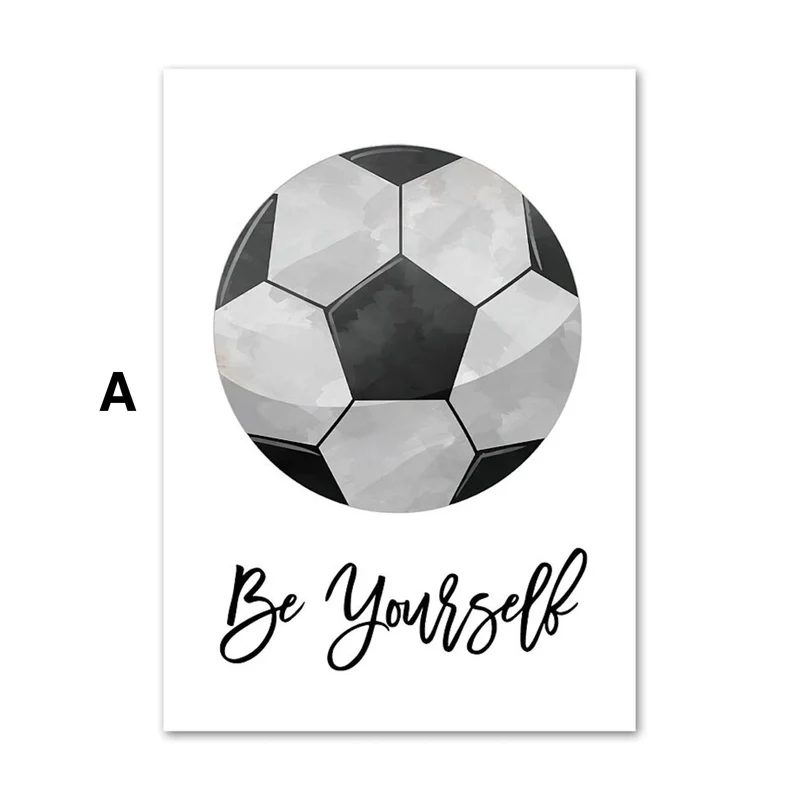Poster Kinder Sportbälle Fußball Basketball Baseball Football Golfball und Eishockeypuck als Deko Print ohne Rahmen