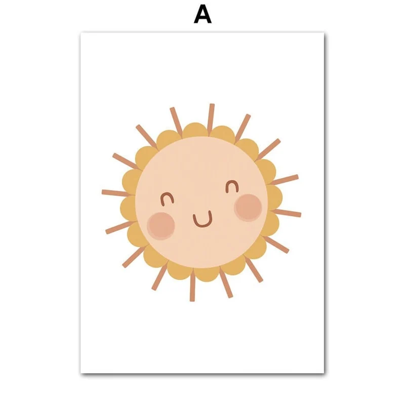 Poster Mädchen Power Sonne und Sterne als Deko Print ohne Rahmen