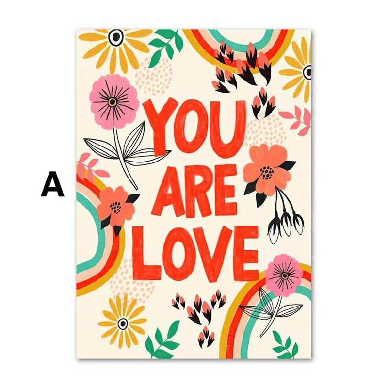 Poster Kinderzimmer Bilder Bunt und Fröhlich Schmetterlinge Sonne Taube Blumenkranz als Deko Print ohne Rahmen