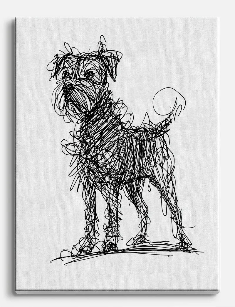 Border Terrier Scribble Canvas Print