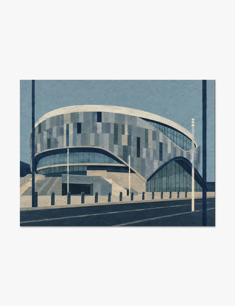 Tottenham Stadium in Blue Art Print