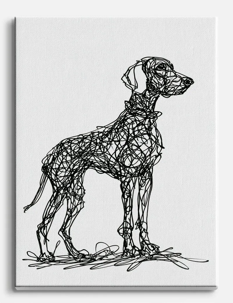 Scribble Weimaraner Canvas Print