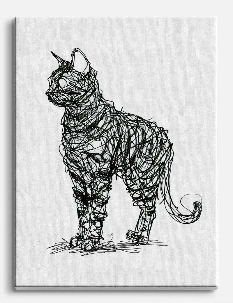 Scribble Cat Canvas Print