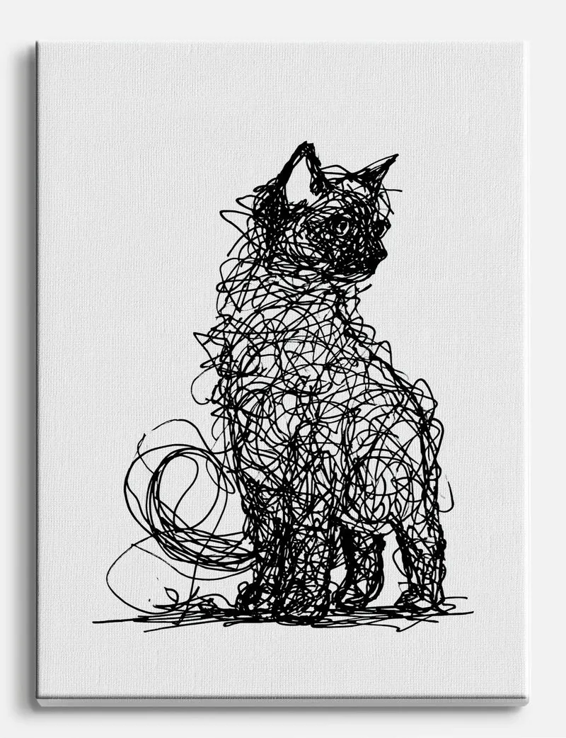 Scribble Cat Canvas Print