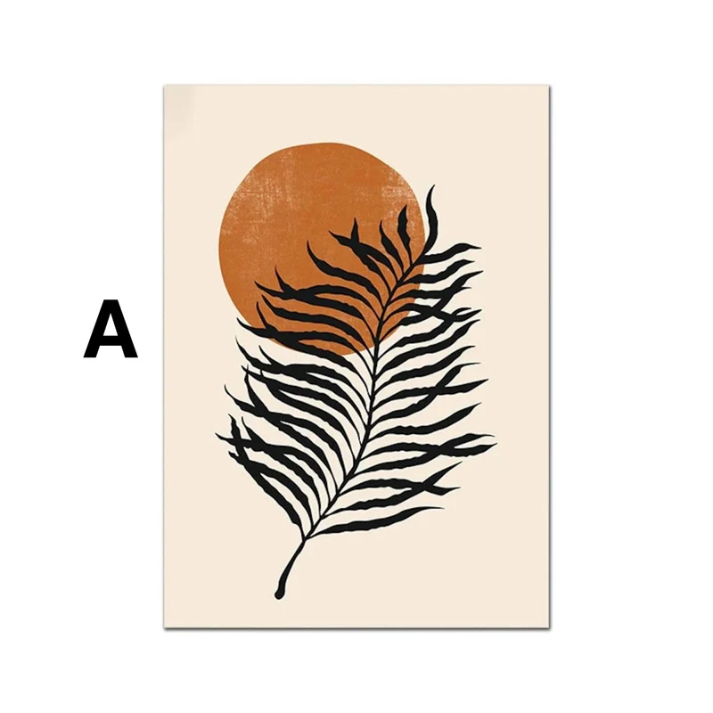 Poster Boho Sonne Botanik Blätter | Bilder Wohnzimmer | Wandbilder Schlafzimmer | Deko Print ohne Rahmen | Bilder Kunstdruck