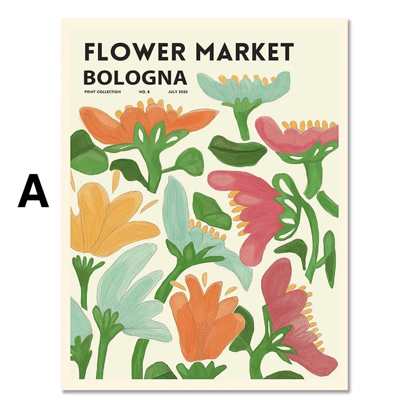 Poster Matisse Blumen Market Museum Abstrakt| Bilder Wohnzimmer | Wandbilder Schlafzimmer | Deko Print ohne Rahmen | Bilder Matisse Bunt