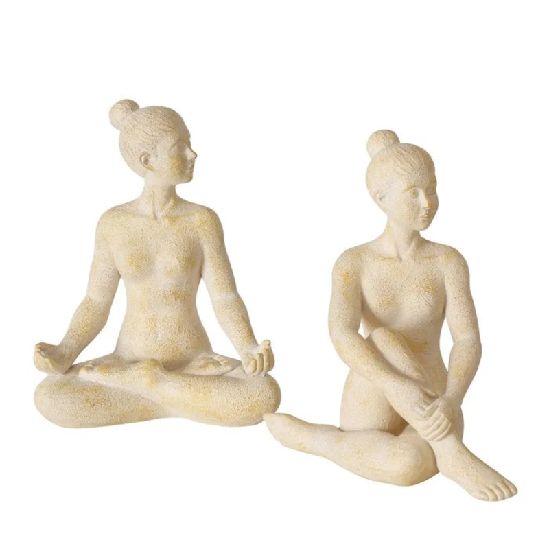 Serenita Yoga Figuren Set 2er aus Kunstharz beige 20cm