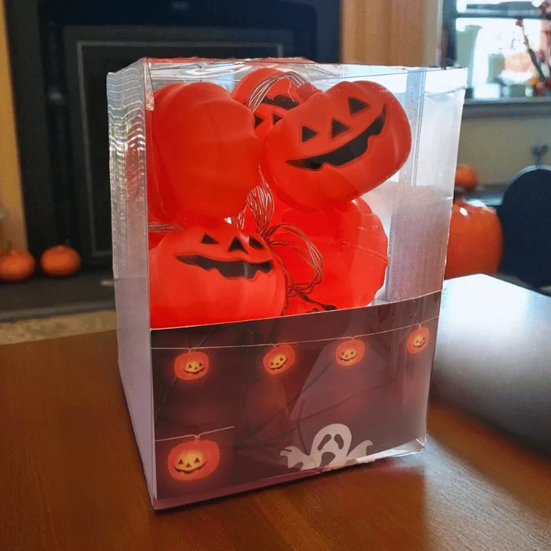 Halloween Kürbis Lichterkette – leuchtende Kürbis Deko