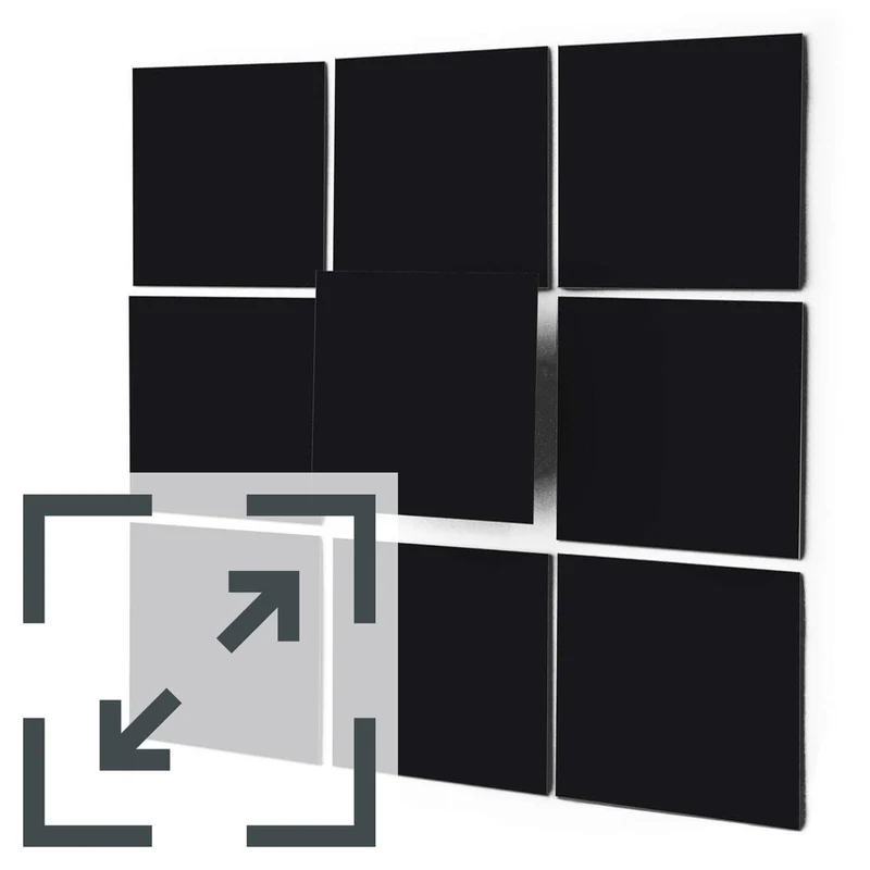 Eigene Größe - Fliesenaufkleber Set unifarben - Design: Tiefschwarz