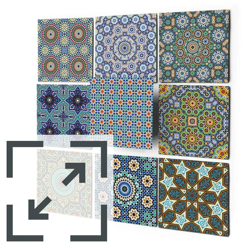Eigene Größe - Fliesenaufkleber Set - Design: Orientalisches Mosaik