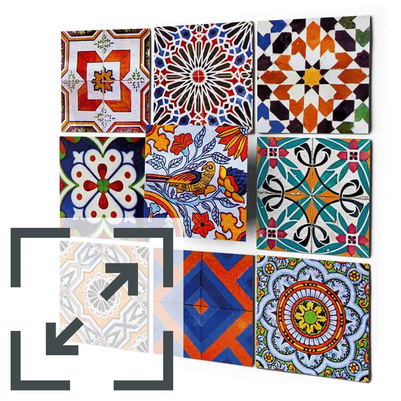 Eigene Größe - Fliesenaufkleber Set - Design: Portugiesisch