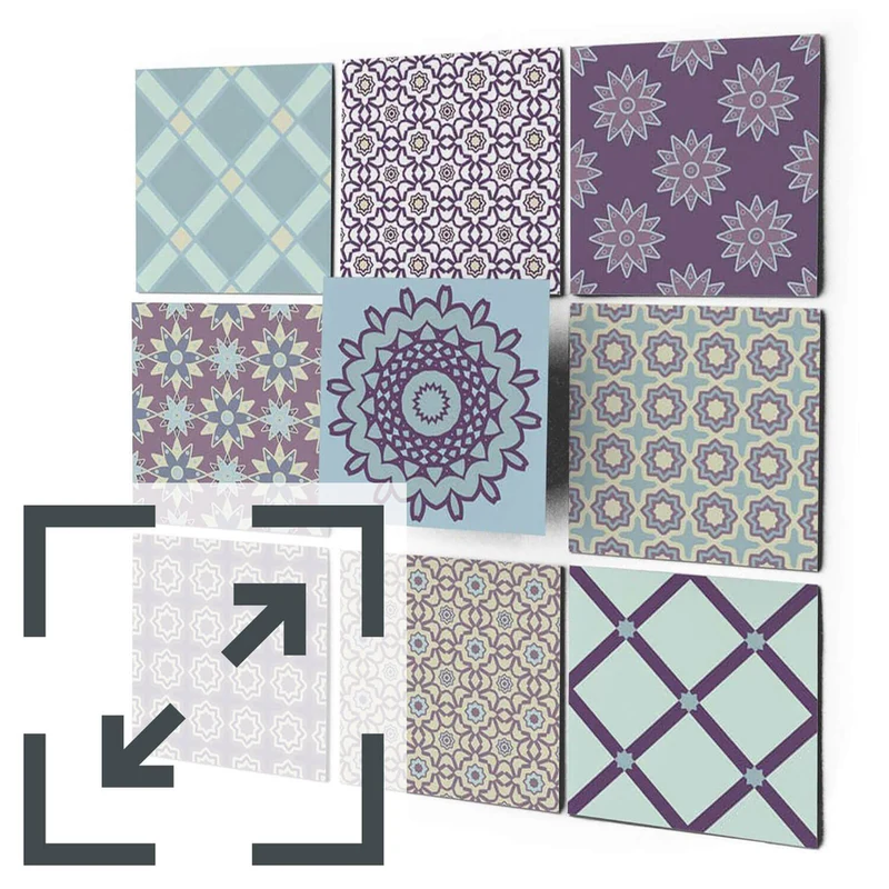 Eigene Größe - Fliesenaufkleber Set - Design: Pastell Pattern