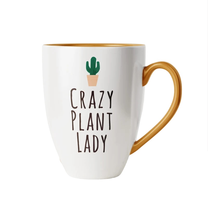 Plant Lady Mug with Gold Handle