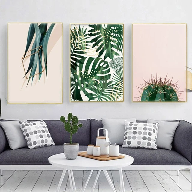 Monstera & Cacti Canvas Prints