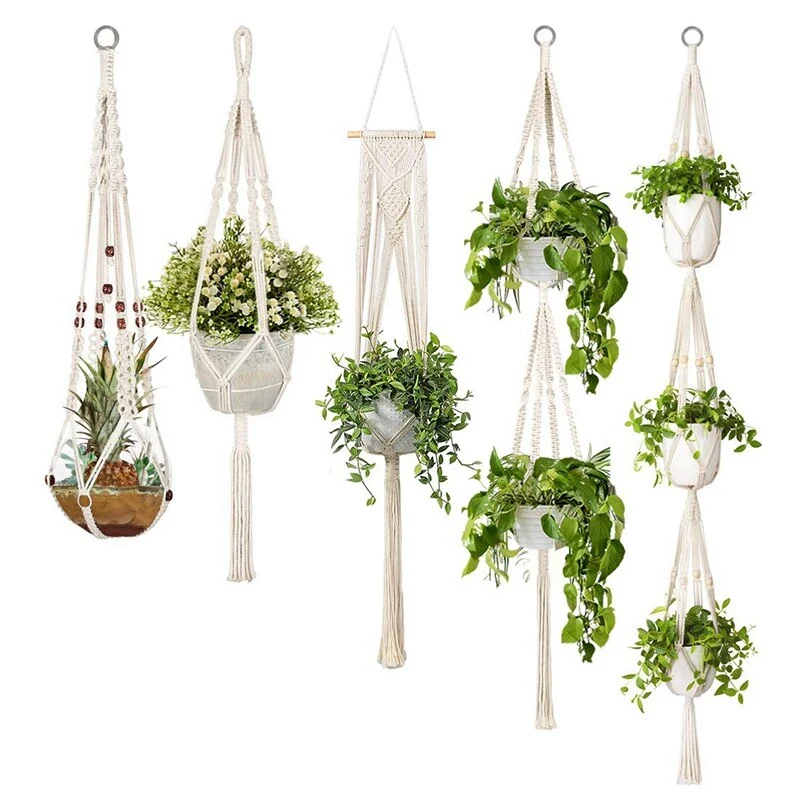 5-Pack Macrame Plant Hangers