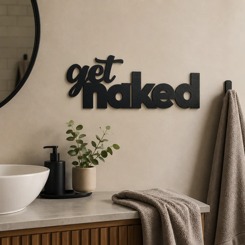 get naked Schild