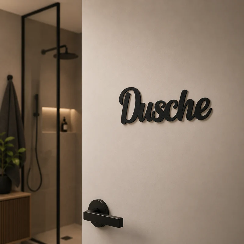 Dusche Türschild