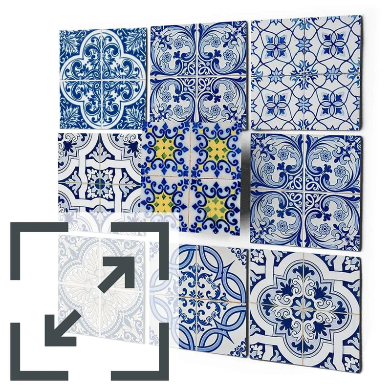 Eigene Größe - Fliesenaufkleber Set - Design: Klassisch