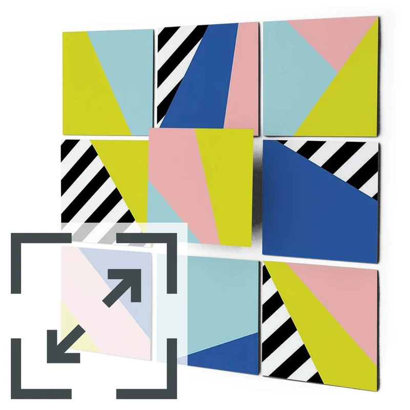 Eigene Größe - Fliesenaufkleber Set - Design: 80er Jahre