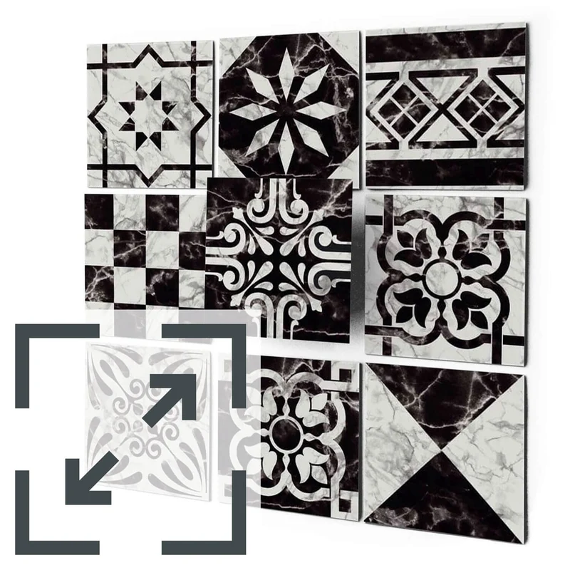 Eigene Größe - Fliesenaufkleber Set - Design: Marmor Muster