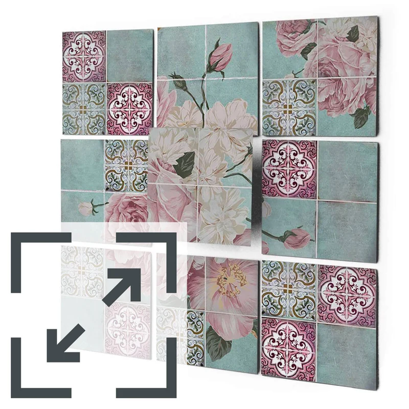 Eigene Größe - Fliesenaufkleber Set - Design: Durch die Blume