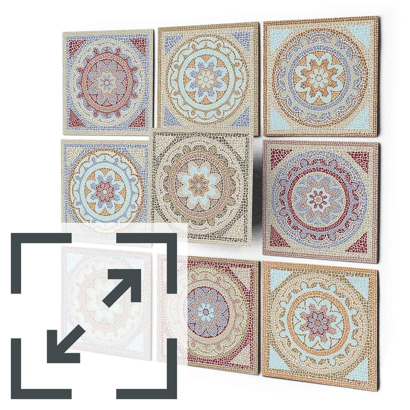 Eigene Größe - Fliesenaufkleber Set - Design: Mosaik Afrika
