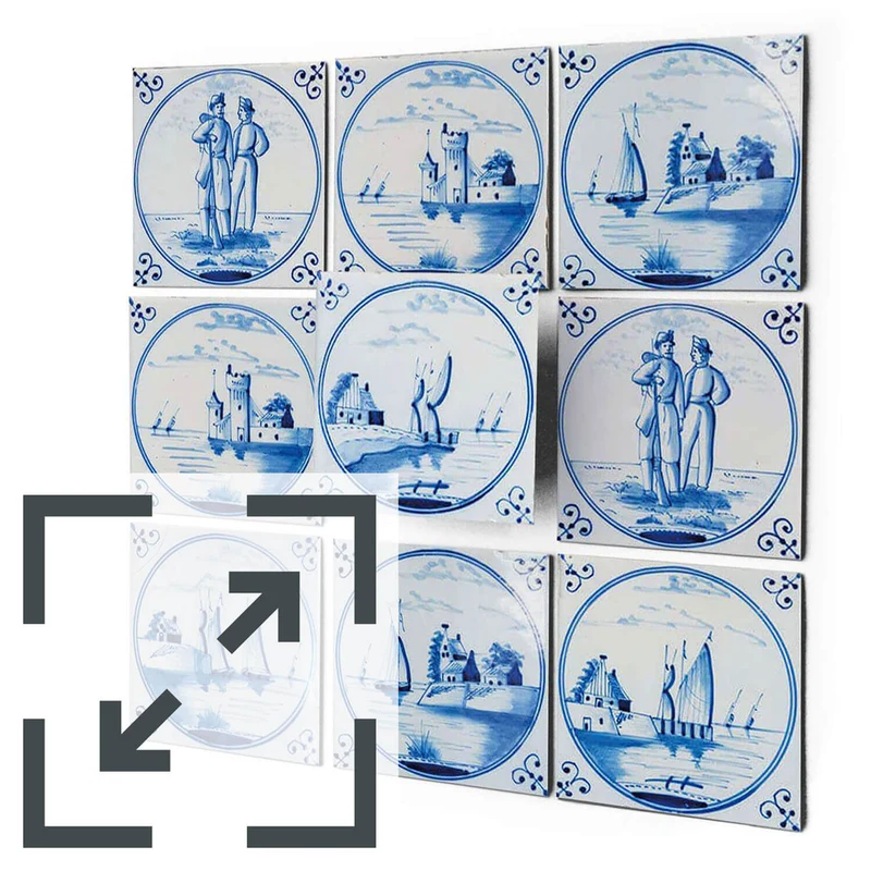 Eigene Größe - Fliesenaufkleber Set - Design: Holländische Fliese