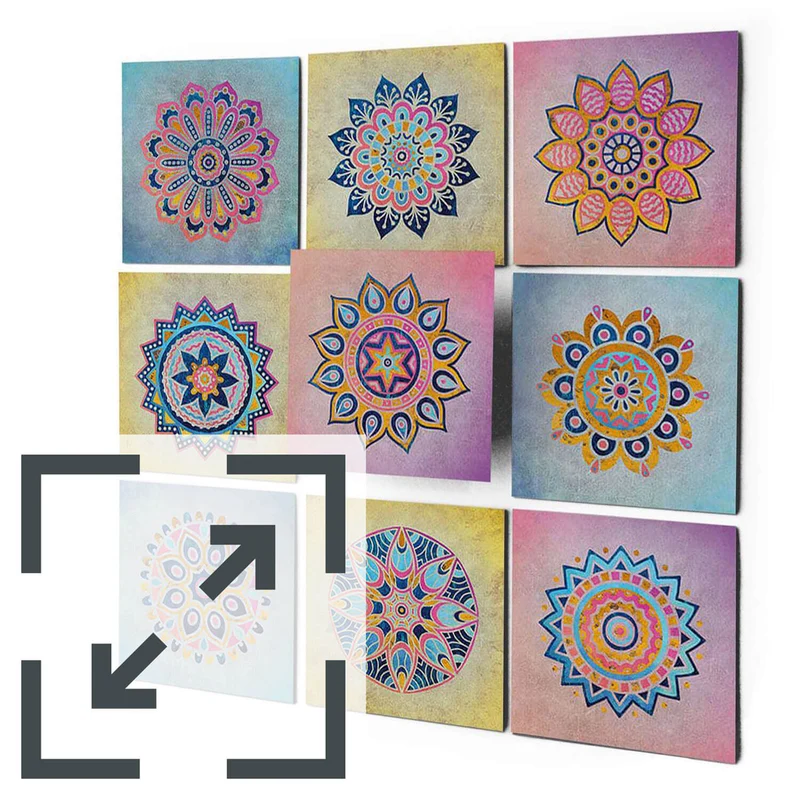 Eigene Größe - Fliesenaufkleber Set - Design: Indian Tiles