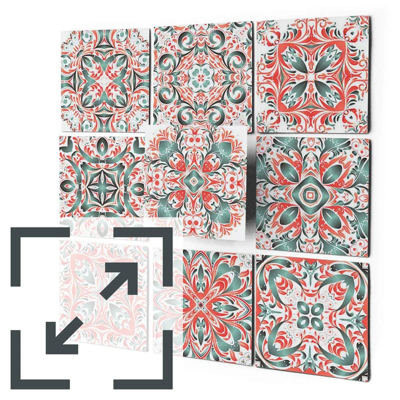 Eigene Größe - Fliesenaufkleber Set - Design: Mexican Tiles