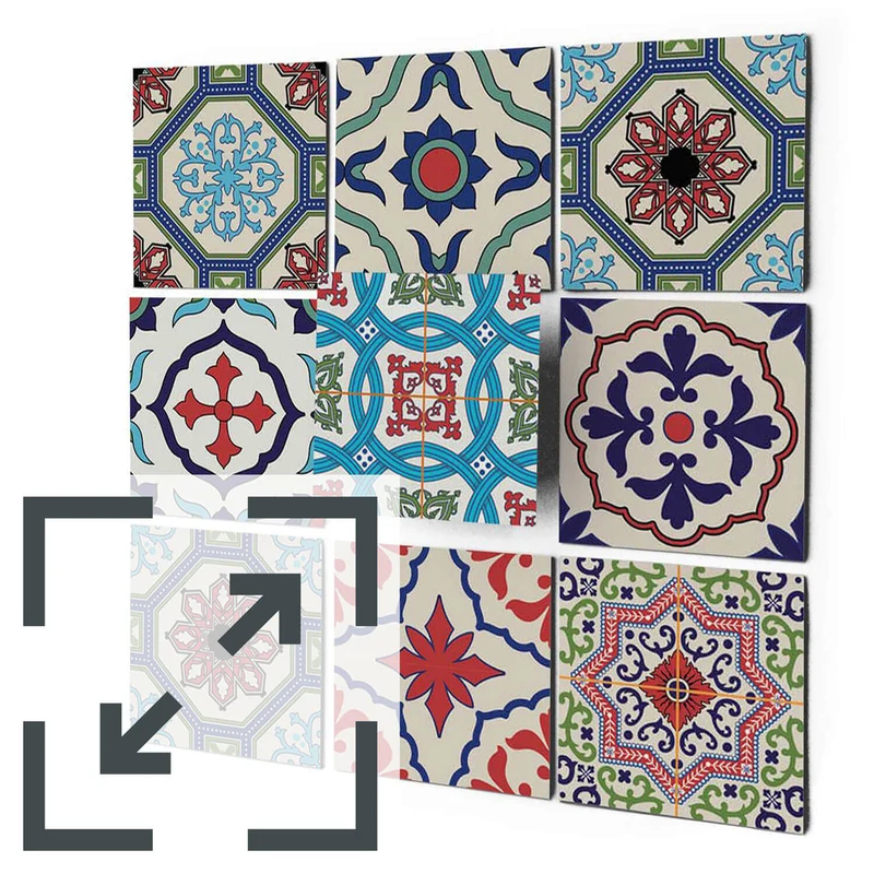 Eigene Größe - Fliesenaufkleber Set - Design: Bukhara Design