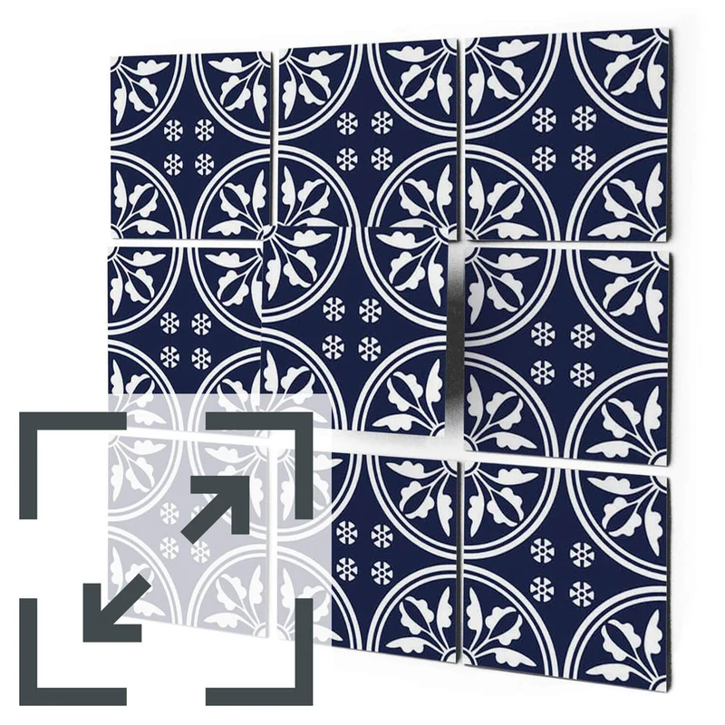 Eigene Größe - Fliesenaufkleber Set - Design: Deep Blue Pattern