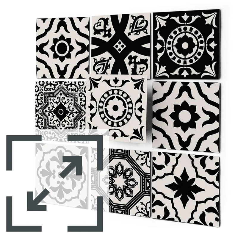 Eigene Größe - Fliesenaufkleber Set - Design: Autumn Mystery Black