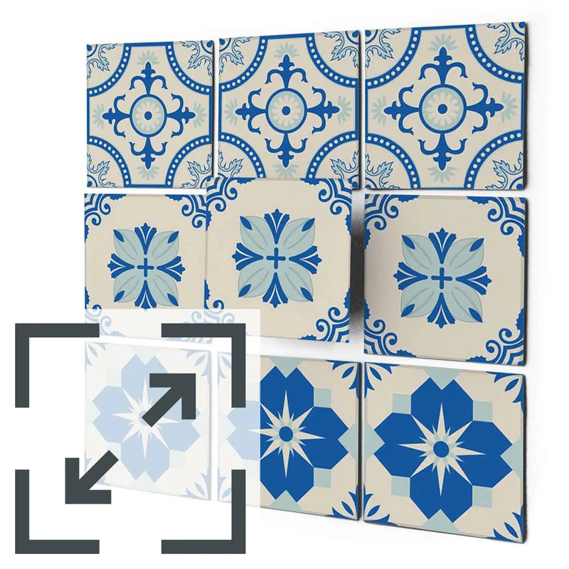 Eigene Größe - Fliesenaufkleber Set - Design: Barcelona Bordüre