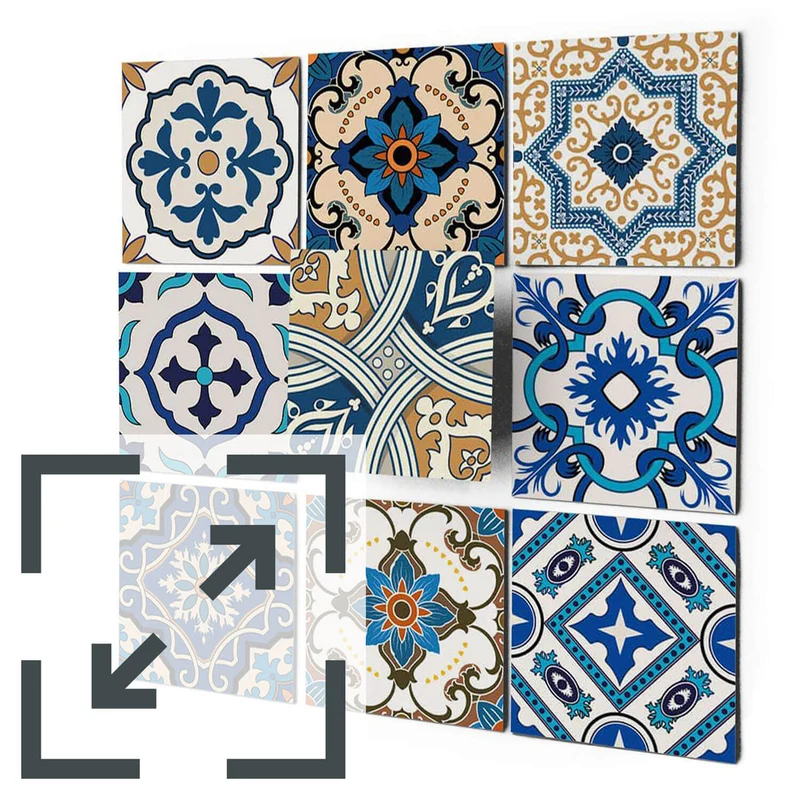 Eigene Größe - Fliesenaufkleber Set - Design: Lisboa Azulejos