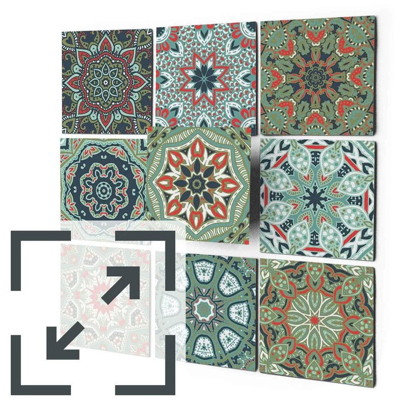 Eigene Größe - Fliesenaufkleber Set - Design: Marokkanische Fliesen RIAD